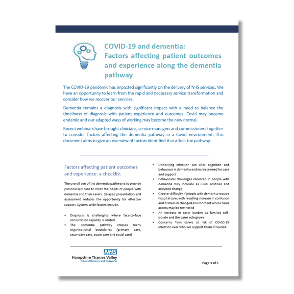 COVID-19 and dementia: the interface between primary care and memory assessment services