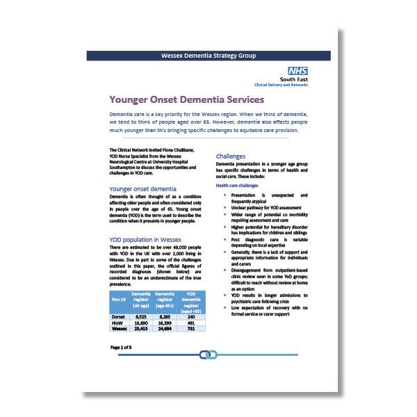 Younger Onset Dementia